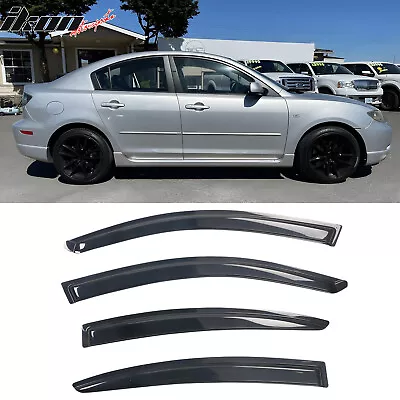 Fits 04-09 Mazda 3 Sedan 4Dr Side Window Visors Acrylic Sun Rain Deflector 4PCS • $29.99