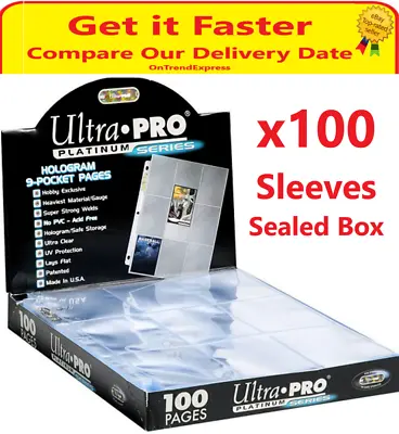 100 X ULTRA PRO PLATINUM SERIES 9 POCKET CARD SLEEVES PAGES SEALED BOX AFL MTG • $39.90