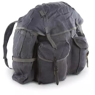 Military Italian Army Large Vintage Blue Canvas Rucksack Backpack Surplus Pack • $39.99