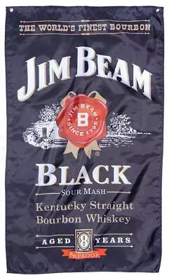 JIM BEAM BLACK LABEL FLAG 3 X 5ft  BAR FLAGS MAN CAVE SHED BOURBON WHISKEY • $29.70