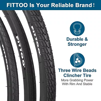 Fittoo Road Bike Bicycle Tire Tyre 700X23c/25c/28c/35c/38c/40c/50c Vintage • $43.99