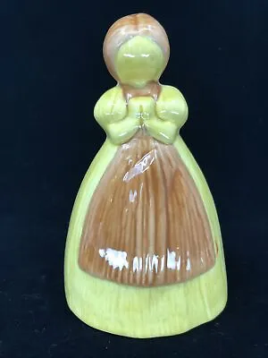 Vintage Yellow Ceramic Girl Lady Doll Apron 6” Kitchen Sponge Steel Wool Holder • $15