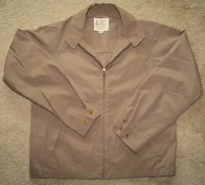 Vintage London Fog Jacket Windbreaker Mens Brown Khaki  Full Zip Size 42 Long • $16.99