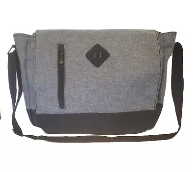 Grey And Black Messenger Bag 16  Laptop Canvas Shoulder Bag Water-Resistant • $21