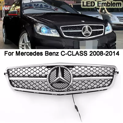 AMG Style Grille W/LED Star For Mercedes Benz W204 C200 C250 C300 C350 2008-2014 • $80.21