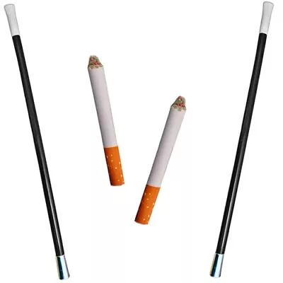 2 Long Cigarette Holders & 2 Fake Puff Cigarettes With Smoke For Halloween Ac... • $17.04