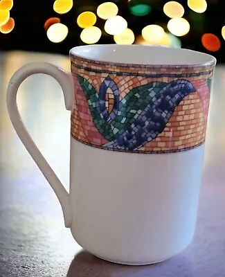 Mikasa Ultima + Sao Paulo Mug Super Strong Fine China 12 Ounce Mosaic Design  • $14.95