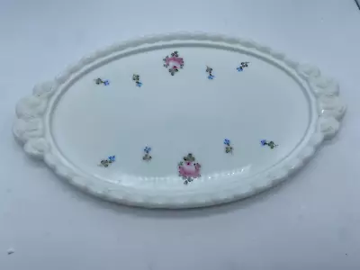 Westmoreland Milk Glass Paneled Grape Roses & Bows Vanity Tray     D2 • $34.95