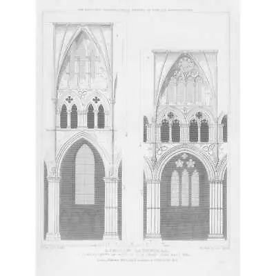 Antique Engraved Print 1820 - Lincoln Cathedral - Nave And Choir • £7.99