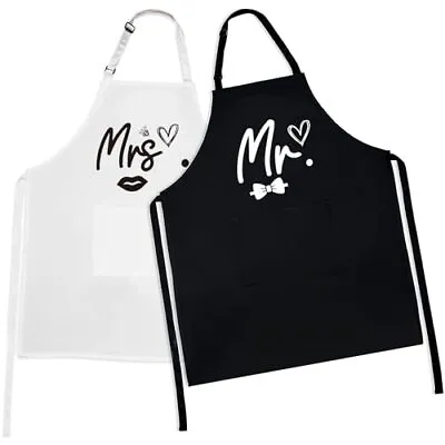 GRDYEAAR Mr And Mrs Apron Set -Unique Wedding Gifts For Couple Christmas Gif... • £25.68