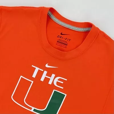 Nike Men's Miami Hurricanes Baseball Dri-Fit S/S T-Shirt Orange • Small • $29.41