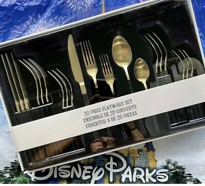 NEW 2021 Disney Parks 50th Luxe Mickey Icon Silverware Black Gold Flatware Set • $109.90