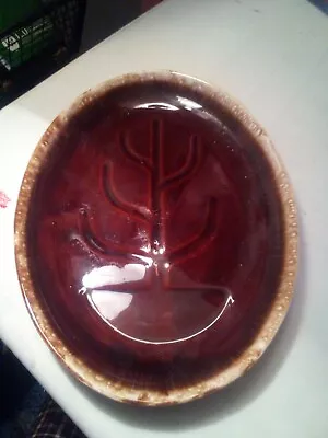 Vintage Mc Coy USA Brown Drip Glaze Serving Platter Dish Mid Century 13 X 9 1/2  • $13