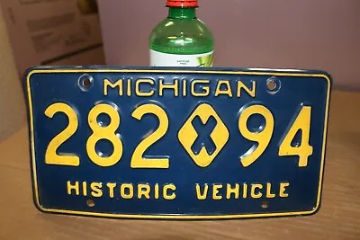 Vintage MICHIGAN HISTORIC VEHICLE License Plate Chevrolet Ford Mopar Hot Rat Rod • $19.95