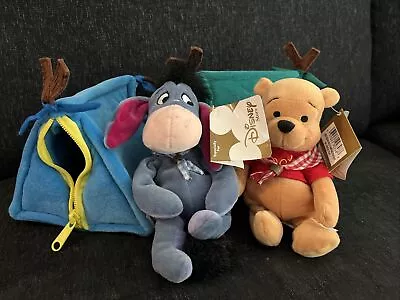 RARE Camping Pooh & Eeyore - Disney Beanies With Tents - Disney Store Exclusive • $68