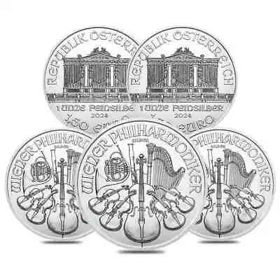 Lot Of 5 - 2024 1 Oz Austrian Silver Philharmonic Coin BU • $143.70