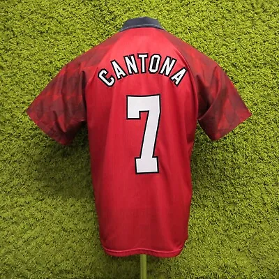1996-1997 Manchester United Home Football Shirt Cantona 7 L 8.5/10 Umbro Legend • £159