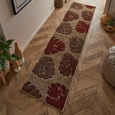 £52.99 • Buy Red And Beige Rug Floral Carpet Extra Large Small Living Room Bedroom Mat New