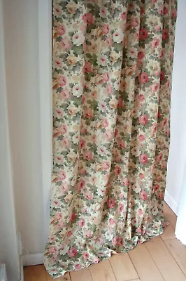 Door Curtain Sanderson Little Chelsea Rose Fabric Single 106  Ex Long  Lined NEW • £65