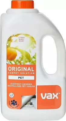 Vax Pet Carpet Cleaner Solution Shampoo Original Citrus Burst Scent 1.5L    • £12.44