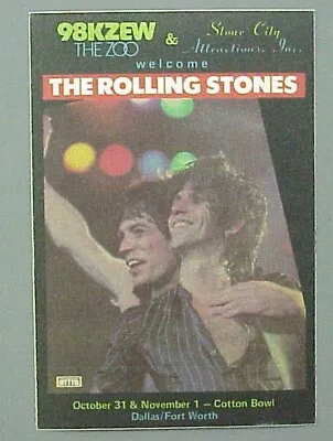 Rolling Stones Satin Sticker Radio Patch KZEW Dallas Texas 1981! • $34.17