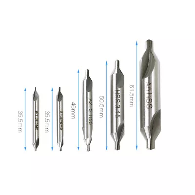 5PCS Premium HSS Center Drill Bit Set 60°Combined Countersink Pilot Power Tools • £5.11