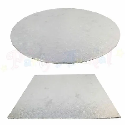Hardboard Cake Card Boards Strong Base Quality All Sizes Silver Pattern 6  - 15  • £17.99