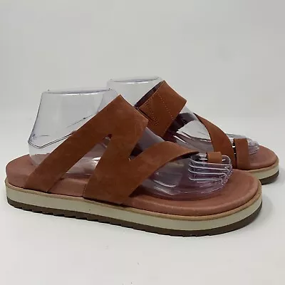 Merrell Juno Wrap Womens Toe Ring Sandals Red Leather Slip On Shoes Size 10 • $30