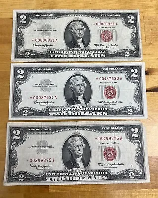 ✯ $2 Red Seal STAR Notes Currency ✯ Old Estate Two Dollar Bill Rare ✯ • $37.95