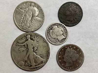 5 Coin Type Set-Better Dates! Walker Standing Liberty Barber V Nickel Indian • $24.99