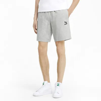 Puma Classics Logo Shorts 8” Mens Grey Athletic Casual Bottoms 599810-04 • $14.99