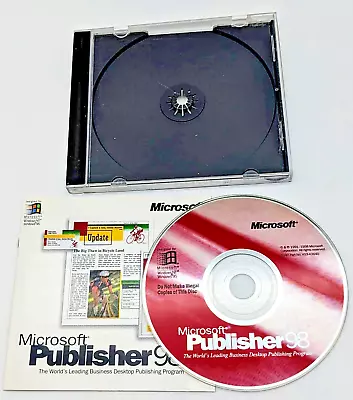 Microsoft Publisher 98 - CD Key Included - PC Windows Publishing Program • $11.55