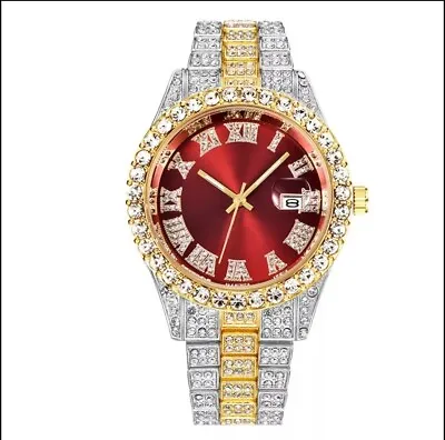Mens Womens Iced Out Bling Watch - UK SELLER - HIP HOP COSTUME JEWELLERY  • £19.99