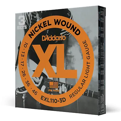 DADDARIO EXL110-3D ELECTRIC Guitar Strings REGULAR LIGHT 10-46  Nickel  3 SETS • $17.99