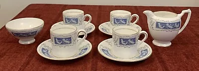 4 Coalport Revelry Coffee Cans & Saucers + Milk Jug & Sugar Bowl  • £10