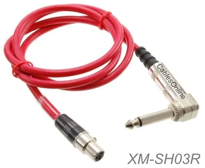 3ft Mini XLR 4-Pin TA4F F To Right-Angle 1/4  TS/M Guitar Cable For Shure Sys. • $19.95