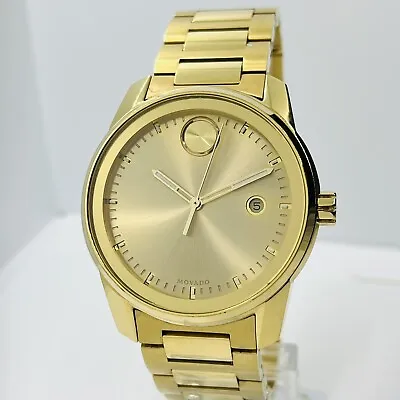 Movado Men's BOLD Verso Gold Stainless Steel 42mm Swiss Made Watch 3600861 • $250