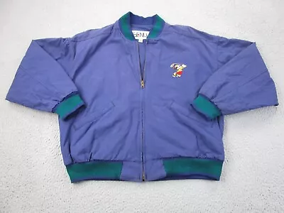 $75 • Buy VINTAGE Disney Jacket Mens M Blue Mickey Golf GENUS Bomber Coat