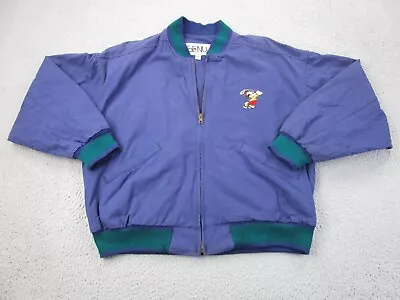 VINTAGE Disney Jacket Mens M Blue Mickey Golf GENUS Bomber Coat • $75