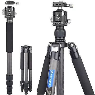 ARTCISE 72.6'' Camera Tripod Monopod Carbon Fibre Tripod W/ 44 Mm Ball Head • $159