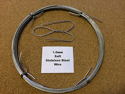 £1.99 • Buy 1mm X 10m 19 SWG SOFT Annealed Stainless Steel Wire Locking Safety Sculpting