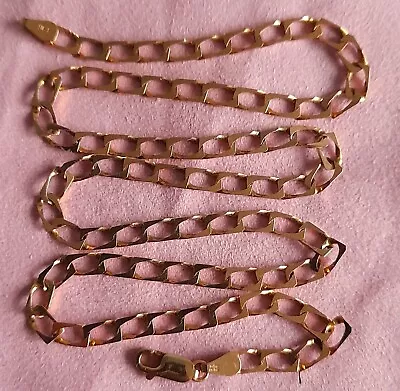 9ct Solid Rose Gold 8.34g Square Curb Link Chain Necklace 48cm X 4.5mm Hallmarks • £295