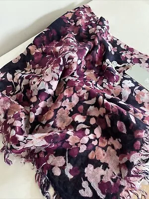 £13 • Buy Pure Cashmere Scarf New Pink And Black Floral
