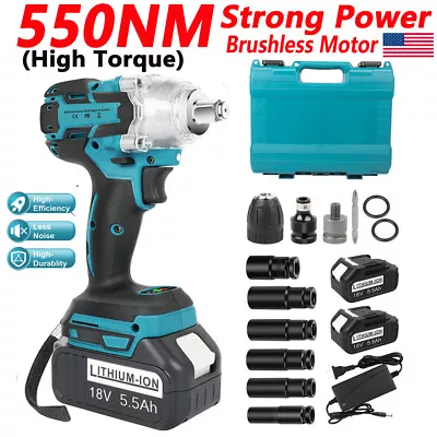 Cordless Electric Impact Wrench Gun 1/2'' High Power Driver W/ Li-ion Battery • $30.79