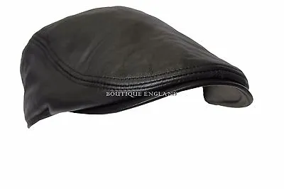 New Design Men Leather Ivy Cap Black Golf Hat Bunnet Newsboy Flat Gatsby Beret • £29.99