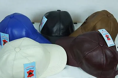 Adjustable 100% REAL GENUINE Lambskin Leather Baseball Cap Hat Visor 5 COLORS • $13.89