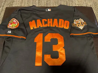Manny Machado Baltimore Orioles Jersey 60th Anniversary Majestic Size 50 Black • $59.99