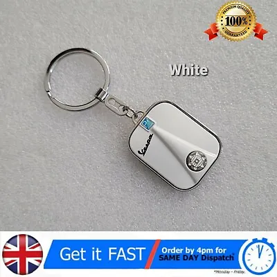 Vespa Classic Scooter Metal Key Ring - White • $13.42