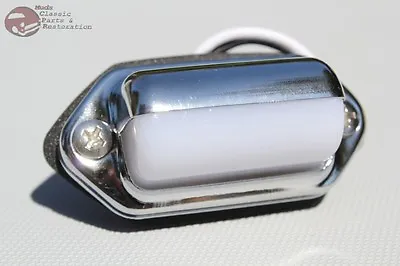 Oval Oblong Milky White Chrome License Plate Light Lamp Car Boat Trailer Hot Rod • $11.23