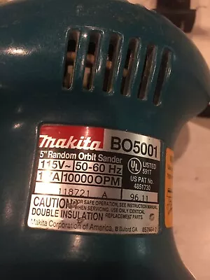 MAKITA BO5001 Random Orbit Orbital Palm Sander For Parts Good Running Motor • $22